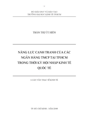 Luận văn năng lực cạnh tranh của các ngân hàng thương mại cổ phần tại tp hcm trong thời kỳ hội nhập kinh tế quốc tế