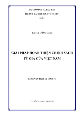 Luận văn giải pháp hoàn thiện chính sách tỷ giá ở việt nam