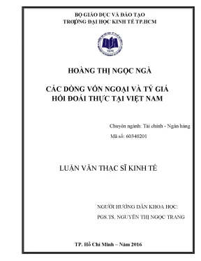 Luận văn các dòng vốn ngoại và tỷ giá hối đoái thực tại việt nam