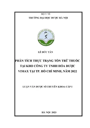 Lê đức tân phân tích thực trạng tồn trữ thuốc tại kho công ty tnhh hóa dược vimax tại tp hồ chí minh năm 2022 luận văn dược sĩ chuyên khoa cấp i