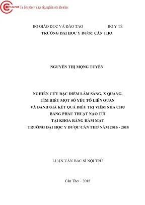 1484 nghiên cứu đặc điểm lâm sàng x quang tìm hiểu một số yếu tố liên quan và đánh giá kết quả điều trị viêm nha chu bằng phẫu thuật nạo túi tại khoa răng