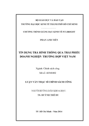 Luận văn tín dụng trá hình thông qua trái phiếu doanh nghiệp trường hợp việt nam