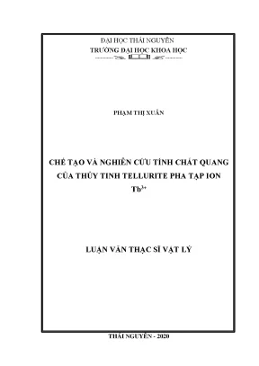 Chế tạo và nghiên cứu tính chất quang của thủy tinh tellurite pha tạp ion tb3