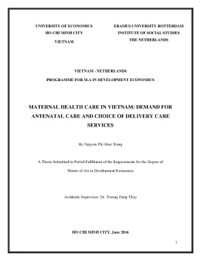 Luận văn maternal health care in vietnam demand for antenatal care and choice of delivery care services