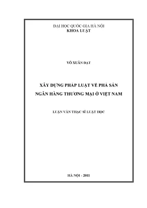 Xây dựng pháp luật về phá sản ngân hàng thương mại ở việt nam