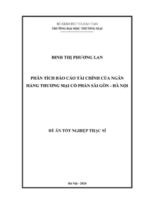 Luận văn phân tích báo cáo tài chính của ngân hàng thương mại cổ phần sài gòn hà nội
