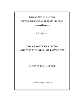 Luận văn vốn xã hội và tiền lương nghiên cứu trường hợp tại việt nam