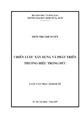 Luận văn chiến lược xây dựng và phát triển thương hiệu trọng đức