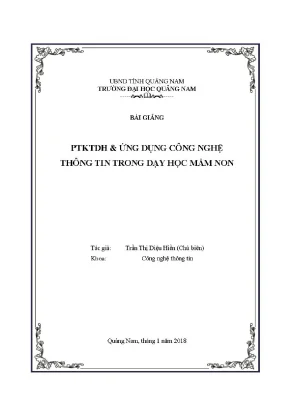 0214 ứng dụng công nghệ thông tin trong dạy học mầm non trần thị diệu hiền luận văn đh quảng nam
