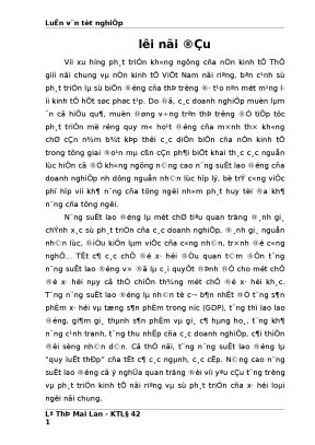 Nâng cao năng suất lao động ở trung tâm đồ chơi thiết bị mầm non thuộc công ty thiết bị giáo dục i