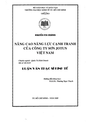 Luận văn nâng cao năng lực cạnh tranh của công ty sơn jotun việt nam 002