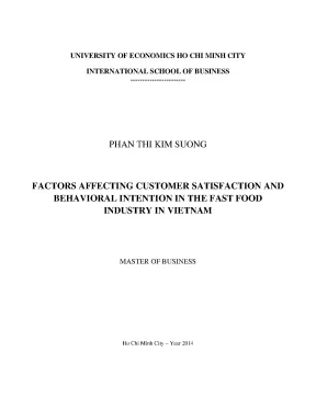 Luận văn factors affecting customer satisfaction and behavioral intention in the fast food industry in vietnam