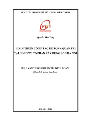 Hoàn thiện công tác kế toán quản trị tại công ty cổ phần xây dựng số 5 hà nội