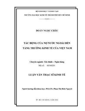 Luận văn tác động của nợ nước ngoài đến tăng trưởng kinh tế của việt nam