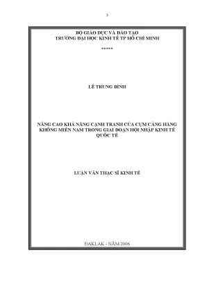 Luận văn nâng cao khả năng cạnh tranh của cụm cảng hàng không miền nam trong giai đoạn hội nhập kinh tế quốc tế