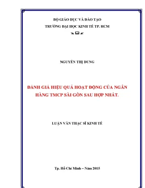 Luận văn đánh giá hiệu quả hoạt động của ngân hàng thương mại cổ phần sài gòn sau hợp nhất