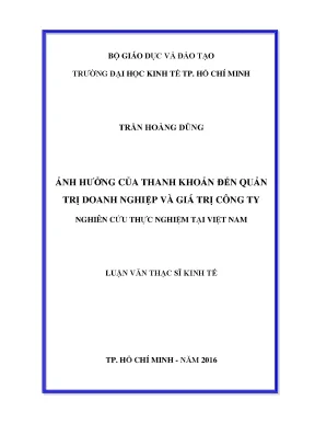 Luận văn ảnh hưởng của thanh khoản đến quản trị doanh nghiệp và giá trị công ty nghiên cứu thực nghiệm tại việt nam