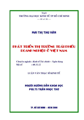 Luận văn phát triển thị trường trái phiếu doanh nghiệp ở việt nam