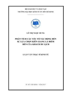 Luận văn phân tích các yếu tố tác động đến sự lựa chọn kiên giang là điểm đến của khách du lịch