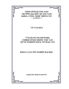 0207 ứng dụng framework codeigniter trong việc xây dựng website đăng tin rao vặt võ văn hòa luận văn đh quảng nam