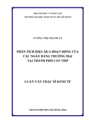 Luận văn phân tích hiệu quả hoạt động ngân hàng thương mại tại thành phố cần thơ