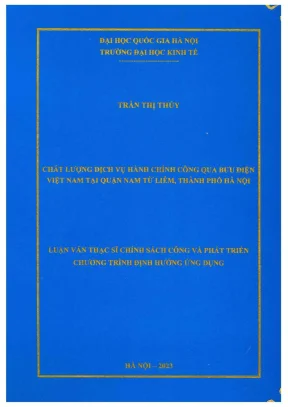 Luận văn thạc sĩ chính sách công chất lượng dịch vụ hành chính công qua bưu điện việt nam tại quận nam từ liêm thành phố hà nội
