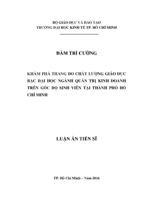 Luận văn khám phá thang đo chất lượng giáo dục bậc đại học ngành quản trị kinh doanh trên góc độ sinh viên tại tphcm