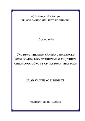 Luận văn ứng dụng thẻ điểm cân bằng balanced scorecard để triển khai thực hiện chiến lược công ty cổ phần tập đoàn thái tuấn