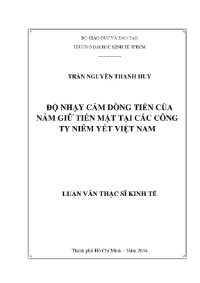 Luận văn độ nhạy cảm dòng tiền của nắm giữ tiền mặt tại các công ty niêm yết việt nam