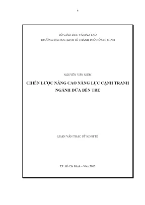 Luận văn chiến lược nâng cao năng lực cạnh tranh ngành dừa bến tre