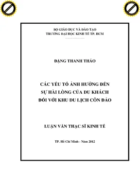 Luận văn các yếu tố ảnh hưởng đến sự hài lòng của du khách đối với khu du lịch côn đảo