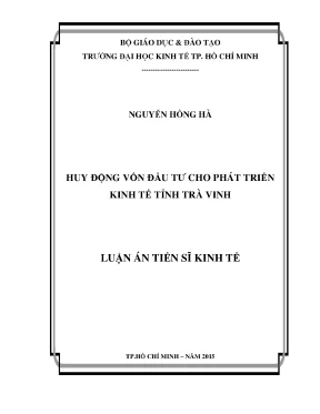 Luận văn huy động vốn đầu tư cho phát triển kinh tế tỉnh trà vinh