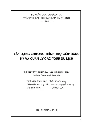 Luận văn thạc sĩ xây dựng chương trình trợ giúp đăng ký và quản lý các tour du lịch