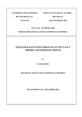Luận văn exchange rate pass through to vietnams import and domestic prices