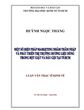Luận văn một số biện pháp marketing nhằm thâm nhập và phát triển thị trường hương liệu dùng trong bột giặt và dầu gội tại tp hcm