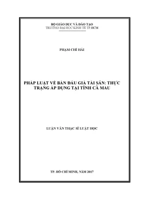 Luận văn pháp luật về bán đấu giá tài sản thực trạng áp dụng tại cà mau