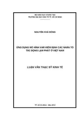 Luận văn ứng dụng mô hình var kiểm định các nhân tố tác động lạm phát ở việt nam luận văn thạc sĩ