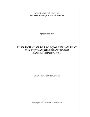 Luận văn phân tích nhân tố tác động lên lạm phát của việt nam giai đoạn 1995 2007 bằng mô hình của p star
