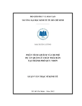 Luận văn phân tích lợi ích và chi phí dự án quản lý chất thải rắn tại thành phố quy nhơn