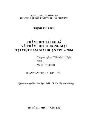 Luận văn thâm hụt tài khóa và thâm hụt thương mại tại việt nam giai đoạn 1990 2014
