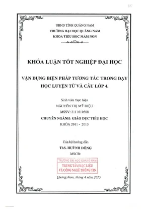 0180 vận dụng biện pháp tương tác trong dạy họcluyện từ và câu lớp 4 nguyễn thị mỹ diệu luận văn đh quảng nam