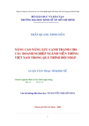 Luận văn nâng cao năng lực cạnh tranh cho các doanh nghiệp ngành viễn thông việt nam trong quá trình hội nhập