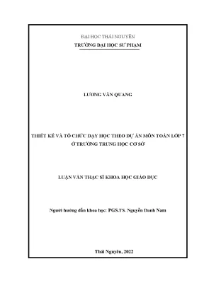 Luận văn thạc sĩ thiết kế và tổ chức dạy học theo dự án môn toán lớp 7 ở trường trung học cơ sở