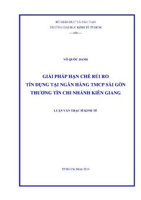 Luận văn giải pháp hạn chế rủi ro tín dụng tại ngân hàng thương mại cổ phần thương tín chi nhánh kiên giang