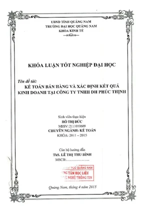 1145 kế toán bán hàng và xác định kết quả kinh doanh tại công ty tnhh dh phúc thịnh hồ thị đức luận văn đh quảng nam