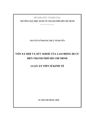 Luận văn vốn xã hội và sức khỏe của lao động di cư đến tp hcm
