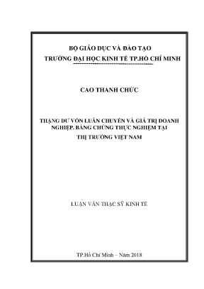Luận văn thặng dư vốn luân chuyển và giá trị doanh nghiệp bằng chứng thực nghiệm tại thị trường việt nam
