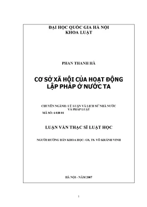Cơ sở xã hội của hoạt động lập pháp ở nước ta
