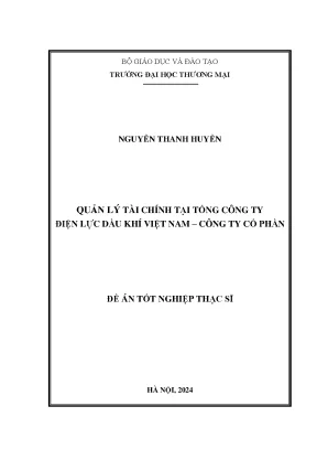 Luận văn quản lý tài chính tại tổng công ty điện lực dầu khí việt nam công ty cổ phần