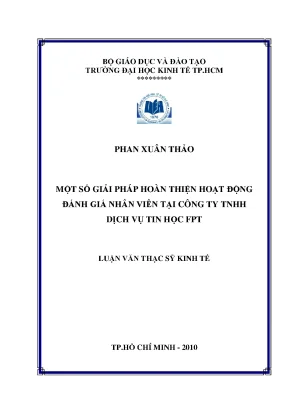 Luận văn một số giải pháp hoàn thiện hoạt động đánh giá nhân viên tại công ty tnhh dịch vụ tin học fpt luận văn thạc sĩ